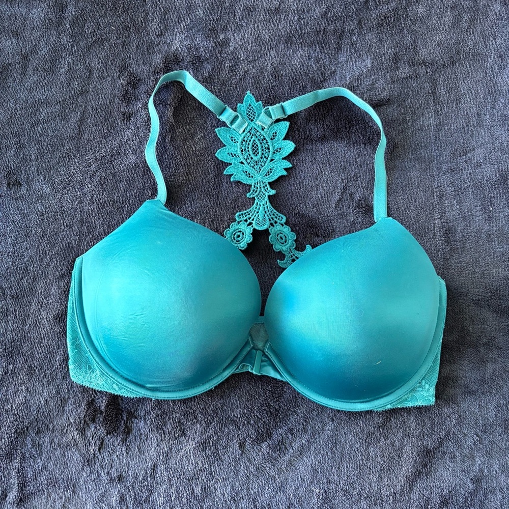 Victoria's Secret Turquoise Lace Detail Bra 38DD